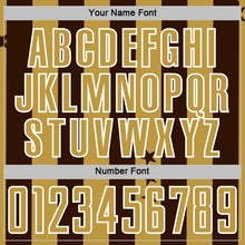Load image into Gallery viewer, Custom Brown Old Gold-White Stars And Stripes Sports Sublimation Soccer Uniform Jersey