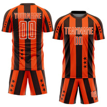 Загрузить изображение в средство просмотра галереи, Custom Brown Orange-White Stars And Stripes Sports Sublimation Soccer Uniform Jersey