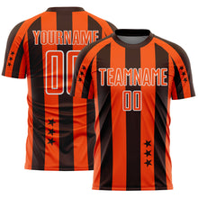 Загрузить изображение в средство просмотра галереи, Custom Brown Orange-White Stars And Stripes Sports Sublimation Soccer Uniform Jersey