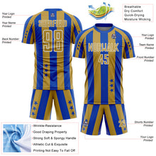 Charger l'image dans la galerie, Custom Thunder Blue Old Gold-White Stars And Stripes Sports Sublimation Soccer Uniform Jersey