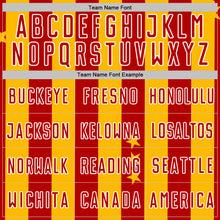 Laden Sie das Bild in den Galerie-Viewer, Custom Gold Red-White Stars And Stripes Sports Sublimation Soccer Uniform Jersey