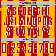 Laden Sie das Bild in den Galerie-Viewer, Custom Gold Red-White Stars And Stripes Sports Sublimation Soccer Uniform Jersey