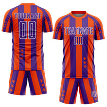 Загрузить изображение в средство просмотра галереи, Custom Orange Purple-White Stars And Stripes Sports Sublimation Soccer Uniform Jersey