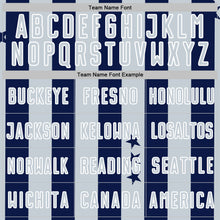 Загрузить изображение в средство просмотра галереи, Custom Navy Silver-White Stars And Stripes Sports Sublimation Soccer Uniform Jersey