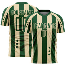 Charger l'image dans la galerie, Custom Green Cream Stars And Stripes Sports Sublimation Soccer Uniform Jersey