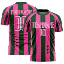 Charger l'image dans la galerie, Custom Green Pink-White Stars And Stripes Sports Sublimation Soccer Uniform Jersey
