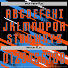 Загрузить изображение в средство просмотра галереи, Custom Black Orange Powder Blue-White Grunge Stripe And Grainy Sports Sublimation Soccer Uniform Jersey