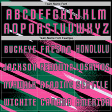 Load image into Gallery viewer, Custom Black Pink Kelly Green-White Grunge Stripe And Grainy Sports Sublimation Soccer Uniform Jersey