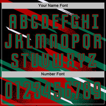 Charger l'image dans la galerie, Custom Black Kelly Green Red-White Grunge Stripe And Grainy Sports Sublimation Soccer Uniform Jersey