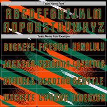 Загрузить изображение в средство просмотра галереи, Custom Black Kelly Green Orange-White Grunge Stripe And Grainy Sports Sublimation Soccer Uniform Jersey