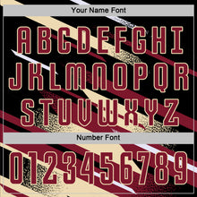 Load image into Gallery viewer, Custom Black Crimson Cream-White Grunge Stripe And Grainy Sports Sublimation Soccer Uniform Jersey