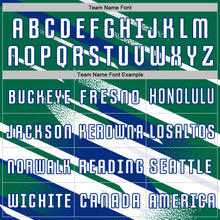 Загрузить изображение в средство просмотра галереи, Custom Kelly Green White-Royal Grunge Stripe And Grainy Sports Sublimation Soccer Uniform Jersey