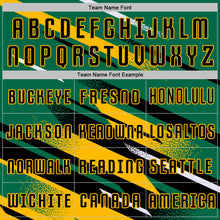 Загрузить изображение в средство просмотра галереи, Custom Kelly Green Black Gold-White Grunge Stripe And Grainy Sports Sublimation Soccer Uniform Jersey