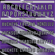 Загрузить изображение в средство просмотра галереи, Custom Purple Gray Black-White Grunge Stripe And Grainy Sports Sublimation Soccer Uniform Jersey