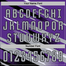 Загрузить изображение в средство просмотра галереи, Custom Purple Gray Black-White Grunge Stripe And Grainy Sports Sublimation Soccer Uniform Jersey
