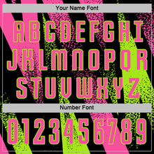 Load image into Gallery viewer, Custom Black Pink-Neon Green Radial Burst Sports Sublimation Soccer Uniform Jersey