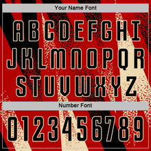 Laden Sie das Bild in den Galerie-Viewer, Custom Red Black-Cream Radial Burst Sports Sublimation Soccer Uniform Jersey