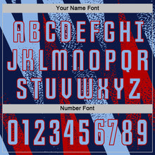 Загрузить изображение в средство просмотра галереи, Custom Navy Light Blue-Red Radial Burst Sports Sublimation Soccer Uniform Jersey