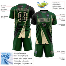 Charger l'image dans la galerie, Custom Green Black-Cream Radial Burst Sports Sublimation Soccer Uniform Jersey