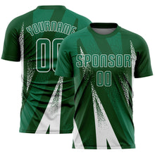 Charger l'image dans la galerie, Custom Green Kelly Green-White Radial Burst Sports Sublimation Soccer Uniform Jersey