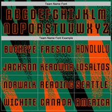 Загрузить изображение в средство просмотра галереи, Custom Kelly Green Black-Orange Radial Burst Sports Sublimation Soccer Uniform Jersey