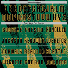 Load image into Gallery viewer, Custom Kelly Green Black-Old Gold Radial Burst Sports Sublimation Soccer Uniform Jersey