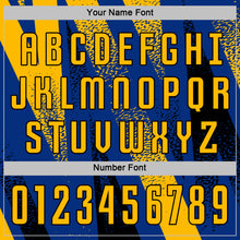 Загрузить изображение в средство просмотра галереи, Custom Royal Gold-Black Radial Burst Sports Sublimation Soccer Uniform Jersey