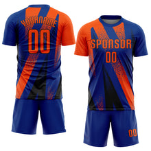 Charger l'image dans la galerie, Custom Royal Orange-Black Radial Burst Sports Sublimation Soccer Uniform Jersey