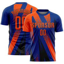 Charger l'image dans la galerie, Custom Royal Orange-Black Radial Burst Sports Sublimation Soccer Uniform Jersey