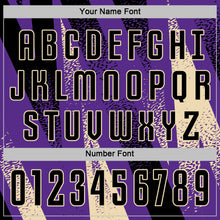 Load image into Gallery viewer, Custom Purple Black-Cream Radial Burst Sports Sublimation Soccer Uniform Jersey