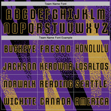 Загрузить изображение в средство просмотра галереи, Custom Purple Black-Old Gold Radial Burst Sports Sublimation Soccer Uniform Jersey