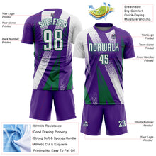 Загрузить изображение в средство просмотра галереи, Custom Purple White-Kelly Green Radial Burst Sports Sublimation Soccer Uniform Jersey