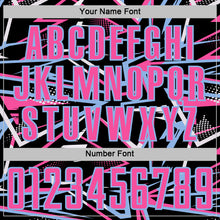 Load image into Gallery viewer, Custom Black Pink Light Blue-White Abstract Geometric Stripes Sports Sublimation Soccer Uniform Jersey