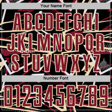 Laden Sie das Bild in den Galerie-Viewer, Custom Black Crimson Cream-White Abstract Geometric Stripes Sports Sublimation Soccer Uniform Jersey