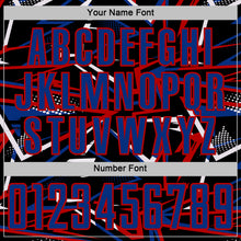 Загрузить изображение в средство просмотра галереи, Custom Black Royal Gold-White Abstract Geometric Stripes Sports Sublimation Soccer Uniform Jersey