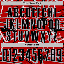 Charger l'image dans la galerie, Custom Red Black Gray-White Abstract Geometric Stripes Sports Sublimation Soccer Uniform Jersey