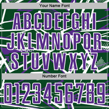 Charger l'image dans la galerie, Custom Green Purple-White Abstract Geometric Stripes Sports Sublimation Soccer Uniform Jersey