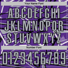 Загрузить изображение в средство просмотра галереи, Custom Purple Gray Black-White Abstract Geometric Stripes Sports Sublimation Soccer Uniform Jersey