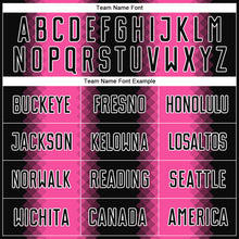 Load image into Gallery viewer, Custom Black Pink-White Zigzag Diamond Stripe Sports Sublimation Soccer Uniform Jersey