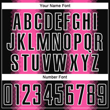 Load image into Gallery viewer, Custom Black Pink-White Zigzag Diamond Stripe Sports Sublimation Soccer Uniform Jersey