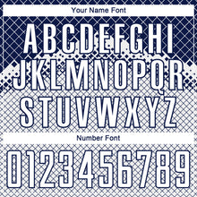 Load image into Gallery viewer, Custom Navy White Gradient Diamond Grid Sports Sublimation Soccer Uniform Jersey