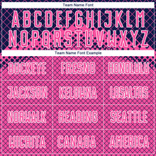 Load image into Gallery viewer, Custom Navy Pink-White Gradient Diamond Grid Sports Sublimation Soccer Uniform Jersey