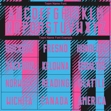 Laden Sie das Bild in den Galerie-Viewer, Custom Sky Blue Pink-Black Diagonal Stripe Sports Sublimation Soccer Uniform Jersey