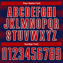 Загрузить изображение в средство просмотра галереи, Custom Navy Red-White Streamline Wave Cyberpunk Neon Tech Sports Sublimation Soccer Uniform Jersey