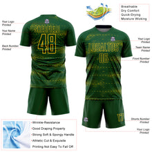 Charger l'image dans la galerie, Custom Green Yellow Streamline Wave Cyberpunk Neon Tech Sports Sublimation Soccer Uniform Jersey