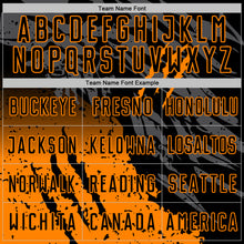 Load image into Gallery viewer, Custom Black Bay Orange Gradient Claw Mark Splatter Sports Sublimation Soccer Uniform Jersey