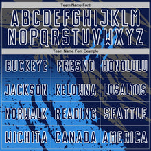 Charger l'image dans la galerie, Custom Navy White-Powder Blue Gradient Claw Mark Splatter Sports Sublimation Soccer Uniform Jersey