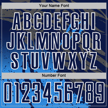 Charger l'image dans la galerie, Custom Navy White-Powder Blue Gradient Claw Mark Splatter Sports Sublimation Soccer Uniform Jersey