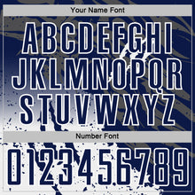 Load image into Gallery viewer, Custom Navy White Gradient Claw Mark Splatter Sports Sublimation Soccer Uniform Jersey