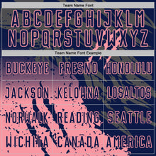 Charger l'image dans la galerie, Custom Navy Medium Pink Gradient Claw Mark Splatter Sports Sublimation Soccer Uniform Jersey